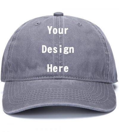 Baseball Caps Classic Cotton Adjustable Baseball Plain Cap-Custom Hip Hop Dad Trucker Snapback Hat - Retro Gray - CO182IX77T4...