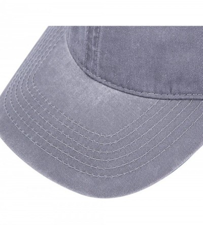 Baseball Caps Classic Cotton Adjustable Baseball Plain Cap-Custom Hip Hop Dad Trucker Snapback Hat - Retro Gray - CO182IX77T4...