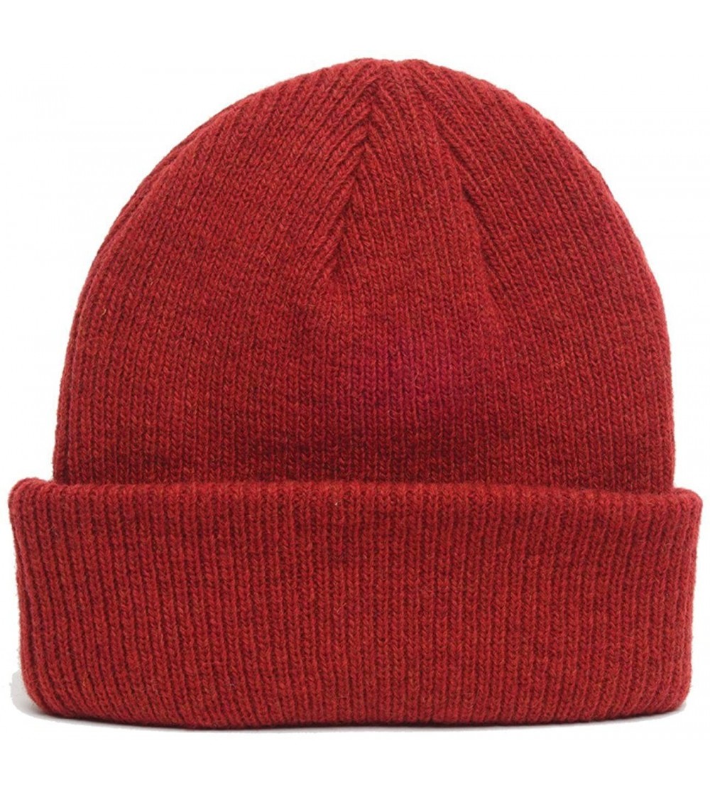 Skullies & Beanies Merino Wool Blank Beanie - Red - CJ186DEKY0H $22.91