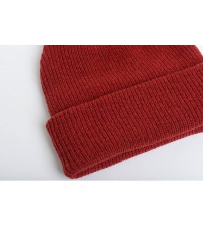 Skullies & Beanies Merino Wool Blank Beanie - Red - CJ186DEKY0H $22.91