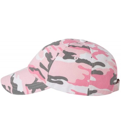 Baseball Caps Bio-Washed Unstructured Cotton Adjustable Low Profile Strapback Cap - Pink Camo - CH12F50MILF $9.15