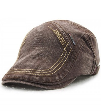 Newsboy Caps Men's Casual Denim Style Cotton Adjustable Newsboy Ivy Classic Cap Hat - Coffee - CS182MUIIQH $10.39