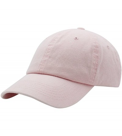 Baseball Caps Baseball Cap Men Women Hat - Unisex 100% Cotton Plain Pigment Dyed - Pink - CA18DASYYWM $15.35