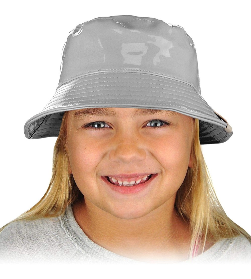 Baseball Caps Kids Children's All season Foldable Waterproof Rain Bucke Hat - Grey - CO18QGUYQX7 $16.78
