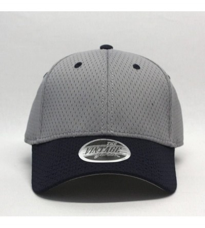 Baseball Caps Plain Pro Cool Mesh Low Profile Adjustable Baseball Cap - Navy/Gray - CH1802DDORK $10.06