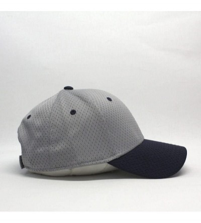 Baseball Caps Plain Pro Cool Mesh Low Profile Adjustable Baseball Cap - Navy/Gray - CH1802DDORK $10.06