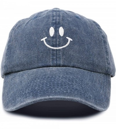 Baseball Caps Smile Baseball Cap Smiling Face Happy Dad Hat Men Women Teens - Navy Blue Vintage - C218SKW7XRQ $13.31