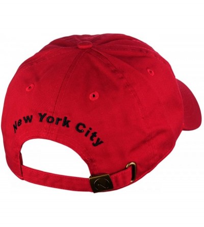 Baseball Caps New York USA Flag Embroidered Adjustable Low Profile Cap - Red - CK184W8Y40A $11.64