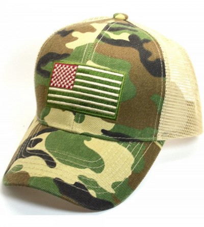 Baseball Caps Men & Women US Flag Patch Tactical Style Baseball Mesh Trucker Hat Cap - Military - CB18D9E6YNM $11.26