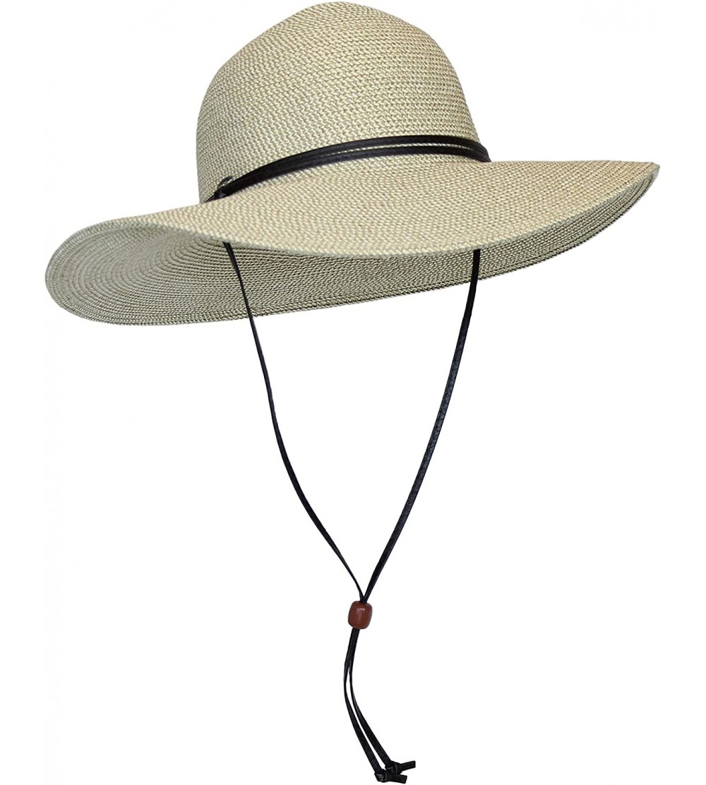 Sun Hats Packable Cotton Fabric Summer Sun Hat- Wide Circle Brim w/Chin Strap- UPF50+ - Beige - C312HHG924L $22.96