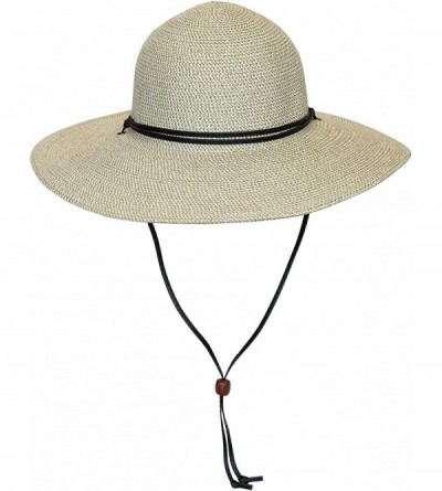 Sun Hats Packable Cotton Fabric Summer Sun Hat- Wide Circle Brim w/Chin Strap- UPF50+ - Beige - C312HHG924L $22.96