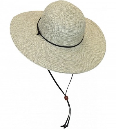 Sun Hats Packable Cotton Fabric Summer Sun Hat- Wide Circle Brim w/Chin Strap- UPF50+ - Beige - C312HHG924L $22.96