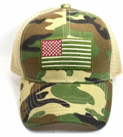 Baseball Caps Men & Women US Flag Patch Tactical Style Baseball Mesh Trucker Hat Cap - Military - CB18D9E6YNM $11.26