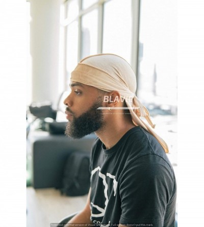 Baseball Caps Velvet Durag 360 Waves Extra Long Straps for Men - Champagne - CR192452OZW $15.89