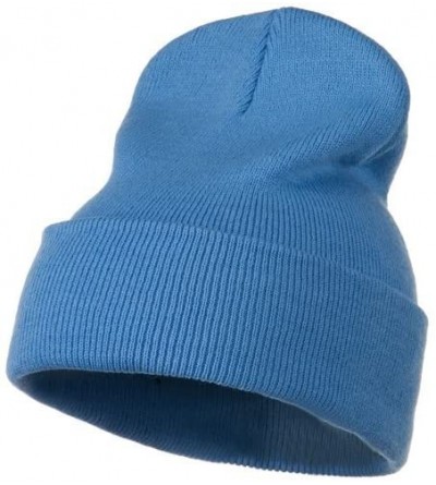 Skullies & Beanies 12 Inch Long Knitted Beanie - Sky Blue - CM110PMZ9RJ $8.83