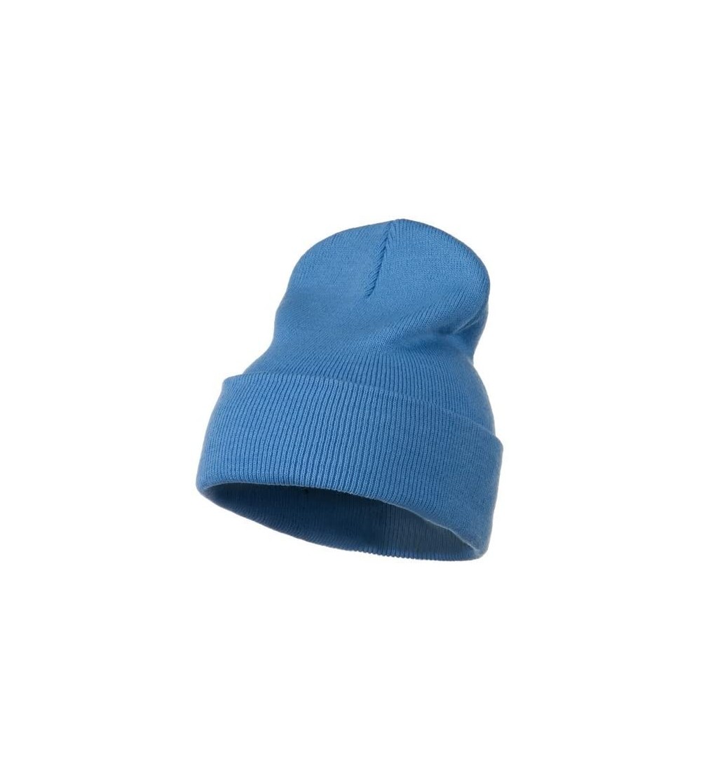 Skullies & Beanies 12 Inch Long Knitted Beanie - Sky Blue - CM110PMZ9RJ $8.83