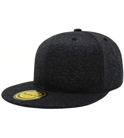 Baseball Caps Flat Visor Melange Heather Snapback Hat Blank Cap Athletic Baseball Cap - Black Melange - CX18EGUNLCR $8.78