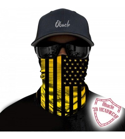Balaclavas Seamless Bandana Face Mask Rave Men Women for Dust Sun Wind Protection - US Flag Gold Black - C3198KLDXKN $12.07