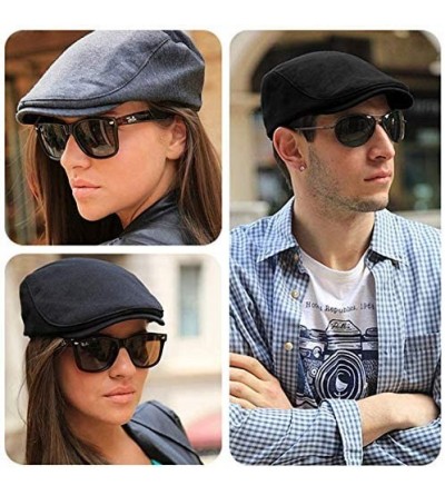 Newsboy Caps Newsboy Ivy Cap-Traditional Solid Cotton Herringbone Flat Hat for Women & Men & Boys & Girls - CC18NLUZH5H $11.88