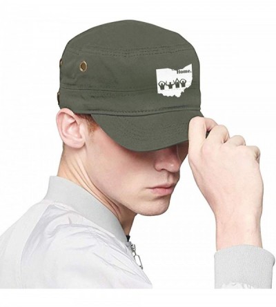 Baseball Caps Ohio Home State Cotton Newsboy Military Flat Top Cap- Unisex Adjustable Army Washed Cadet Cap - Moss Green - CU...