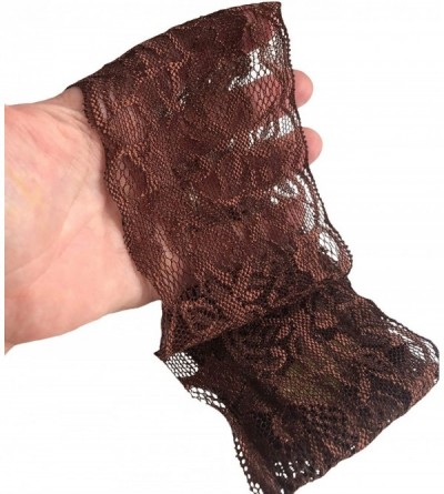 Headbands Stunning Stretch Wide Floral Lace Headbands in Many Beautiful Colors Handmade - Perfect Brown - CZ12NSVHCAE $8.12