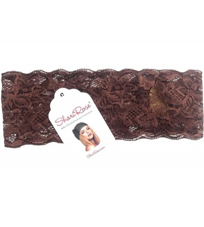 Headbands Stunning Stretch Wide Floral Lace Headbands in Many Beautiful Colors Handmade - Perfect Brown - CZ12NSVHCAE $8.12