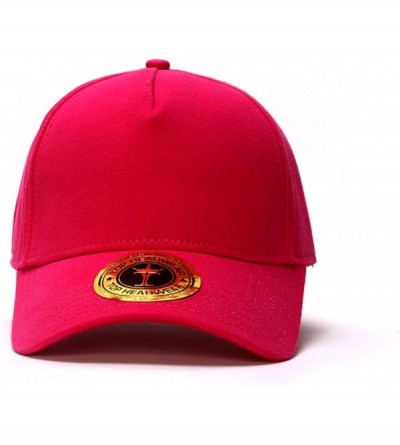 Baseball Caps Structured Hook & Loop Adjustable Hat - Hot Pink - C5180IH39ST $16.40