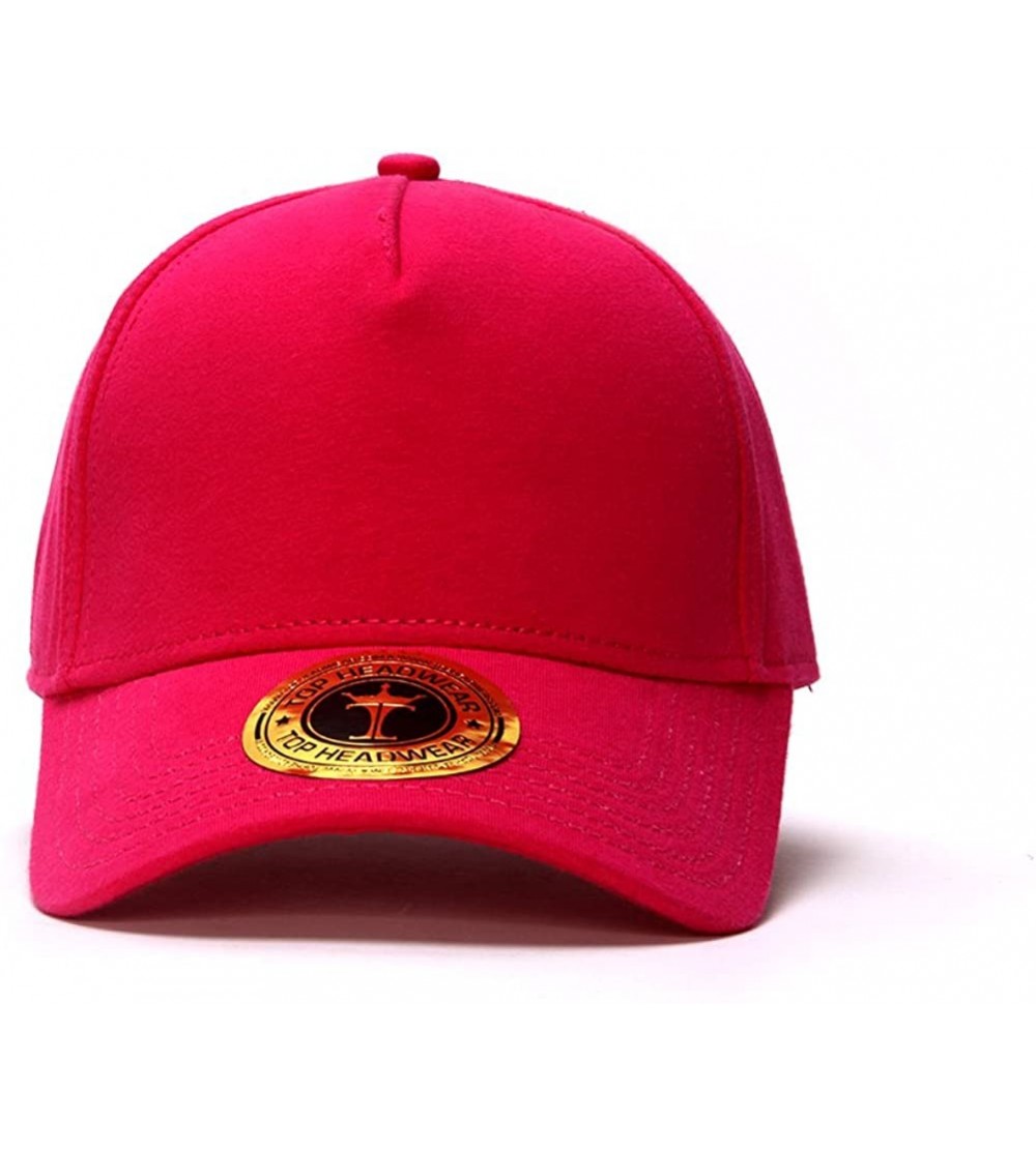 Baseball Caps Structured Hook & Loop Adjustable Hat - Hot Pink - C5180IH39ST $8.31