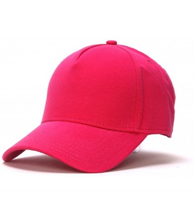 Baseball Caps Structured Hook & Loop Adjustable Hat - Hot Pink - C5180IH39ST $8.31