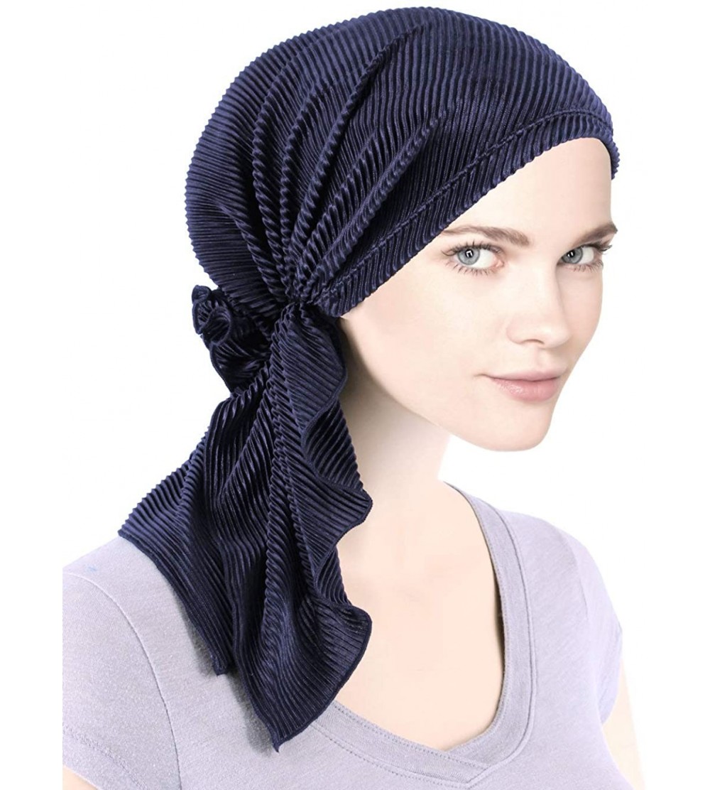 Headbands Bella Scarf Plisse Chemo Hat Turban Head Scarves Pre-Tied Headwear Bandana Tichel for Cancer - CX1822DDK27 $18.68