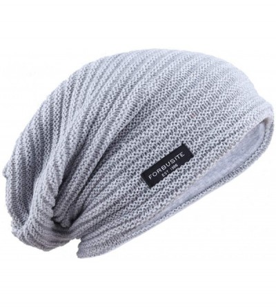 Skullies & Beanies Men Slouch Beanie Knit Long Oversized Skull Cap for Winter Summer N010 - B307-light Grey - CJ18YCXOZX9 $11.41