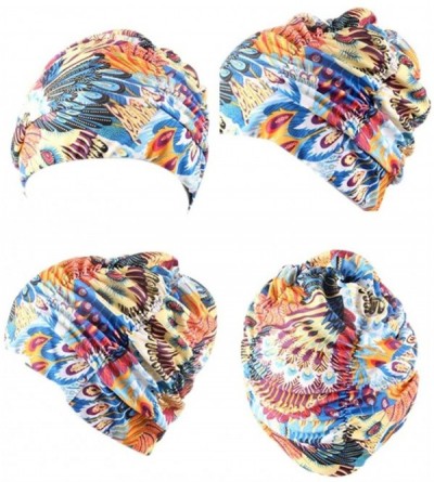 Skullies & Beanies Unisex Swimming Hat Men Women Bathing Cap Long Hair Girls Stretchy Beanies - Multicolor F - CF189HS2ELL $1...