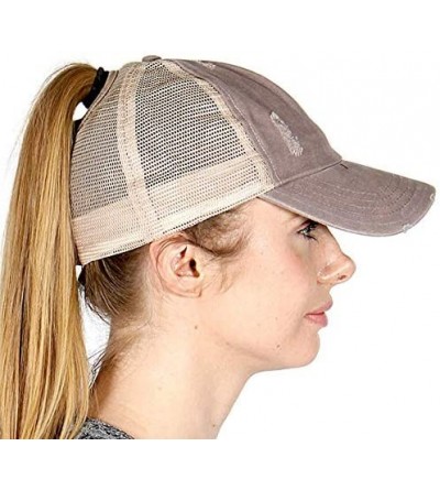 Baseball Caps Baseball Cap for Women- High Bun Ponytail Adjustable- Mesh Trucker Hats Faux Leather Distressed Washed Leopard ...