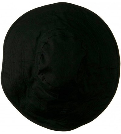 Bucket Hats Big Size Ladies Linen Wide Brim Hat - Black - CJ18DZUC6C5 $33.36