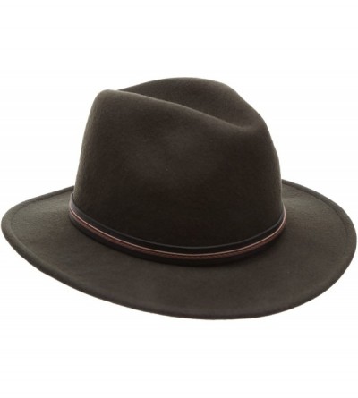 Fedoras Men's Premium Wool Outback Fedora with Faux Leather Band Hat with Socks. - He60-olive - CJ12MAKD9NJ $36.29