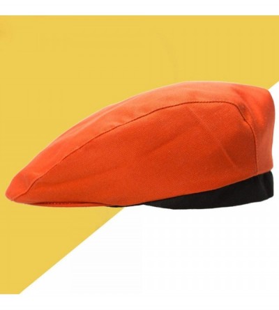 Skullies & Beanies Men Women Chef Catering Baker Kitchen Cook Hat Duckbill Beret Caps - Orange - C518IR8KUT3 $7.03