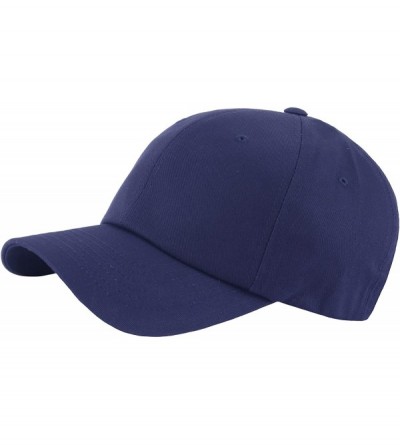 Baseball Caps Men Plain Cotton Basic Baseball Cap Plus Big Size 2XL 3XL 4XL Hat Truckers - Navy - CN18G3E9E2H $19.72