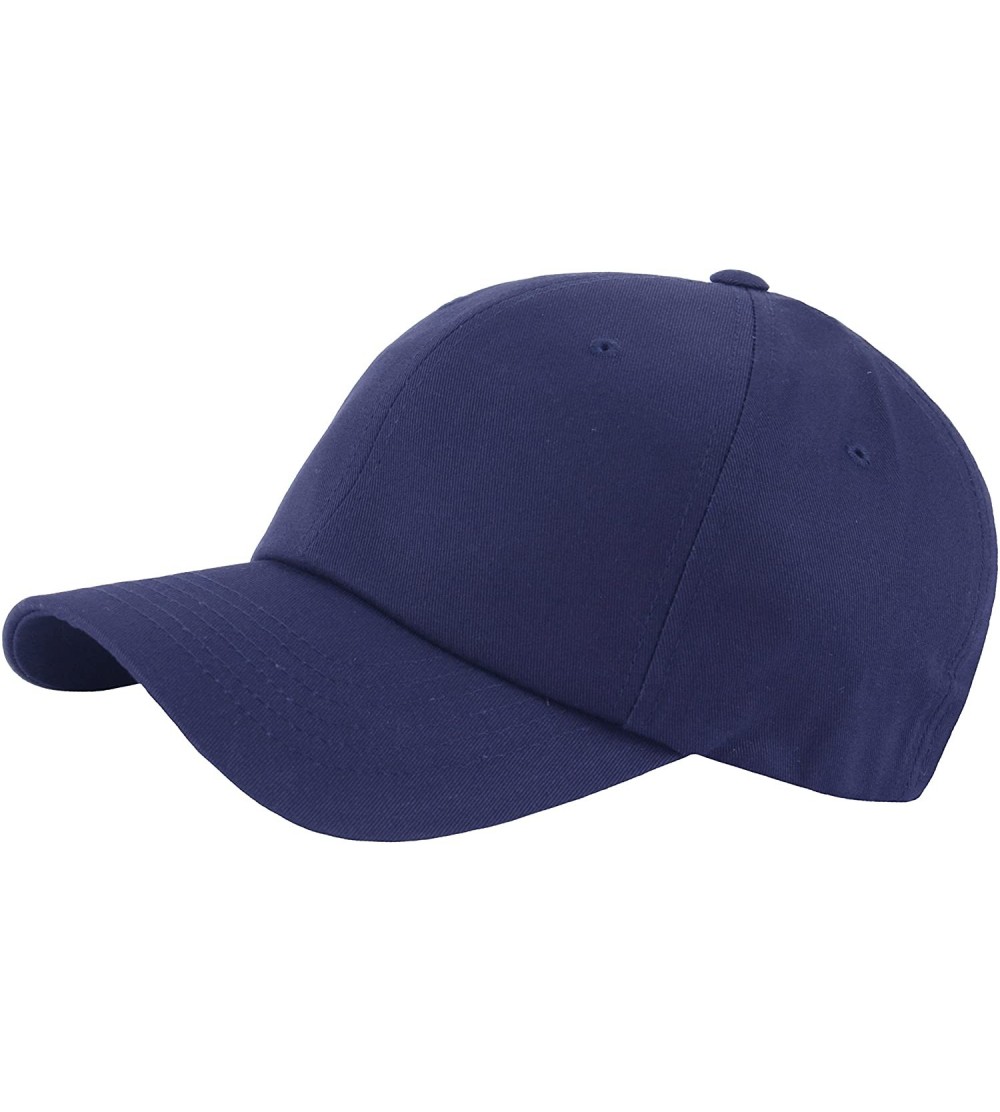 Baseball Caps Men Plain Cotton Basic Baseball Cap Plus Big Size 2XL 3XL 4XL Hat Truckers - Navy - CN18G3E9E2H $19.72