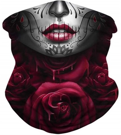 Balaclavas Bandana Face Mask Neck Gaiter- Dust Wind UV Protection Vivid 3D Mouth Cover for Women Men - Clown Rose - CY199GST5...