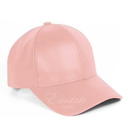 Baseball Caps Genuine Cowhide Leather Adjustable Baseball Cap Made in USA - Pink - CX11UI9O7Z9 $20.69