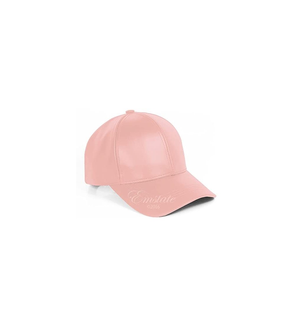 Baseball Caps Genuine Cowhide Leather Adjustable Baseball Cap Made in USA - Pink - CX11UI9O7Z9 $20.69