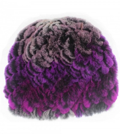 Skullies & Beanies Women's Genuine Rabbit Fur Beanie- Fashion Winter Warm Furry Hat - Color No. 4 - CH12ODLR4U8 $24.61
