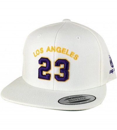 Baseball Caps Los Angeles Player LAbron 23 Snapback Cap Custom Embroidery Baseball Hat - White Gold - C018G7YKW6A $19.27