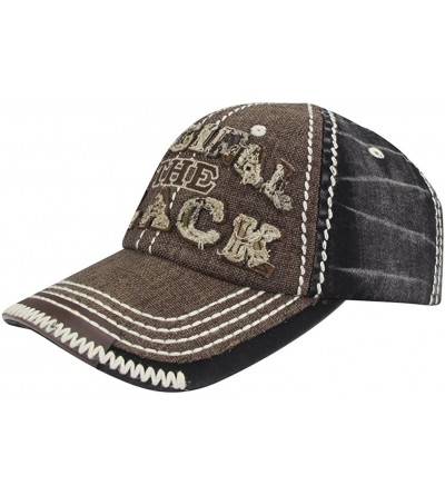 Baseball Caps Mens Distressed Vintage Denim Dry Baseball Snapback Trucker Hat - Brown - CG12F9QV8UR $10.26