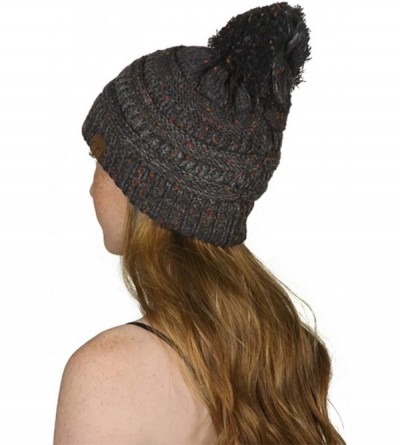 Skullies & Beanies Warm Cable Knit Thick Soft Beanie w/Pom - Melange Grey - C912N1V9C56 $14.28