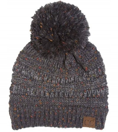 Skullies & Beanies Warm Cable Knit Thick Soft Beanie w/Pom - Melange Grey - C912N1V9C56 $14.28