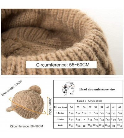 Skullies & Beanies Wool Newsboy Cap Winter Hat Visor Beret Cold Weather Knitted - 00771_coffee - CQ18AOANZ30 $13.18