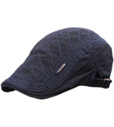 Newsboy Caps Men's Ivy Gatsby Newsboy Driving Hat Beret Cabbie Flat Hunting Cap - Navy Blue - C318MDDZ6DX $10.49