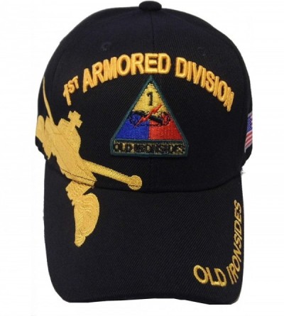Baseball Caps US Warriors U.S. Army 1st 2nd 3rd Armored Division Baseball Hat One Size Black - 1st Armored Division - CF18O2Y...