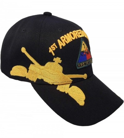 Baseball Caps US Warriors U.S. Army 1st 2nd 3rd Armored Division Baseball Hat One Size Black - 1st Armored Division - CF18O2Y...